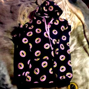 O.F hoodie, size small from zumiez, black/pink donuts